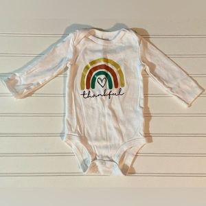 Carter’s Thankful Rainbow Long Sleeve Bodysuit size 6 Months Thanksgiving Fall‎